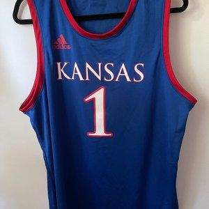ADIDAS BLUE KANSAS JAYHAWKS BASKETBALL JERSEY SIZE XL